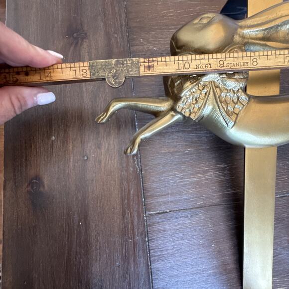 MacKenzie Childs Easter Bunny Rabbit Brass Door Hanger Wreath Holder - Picture 7 of 8